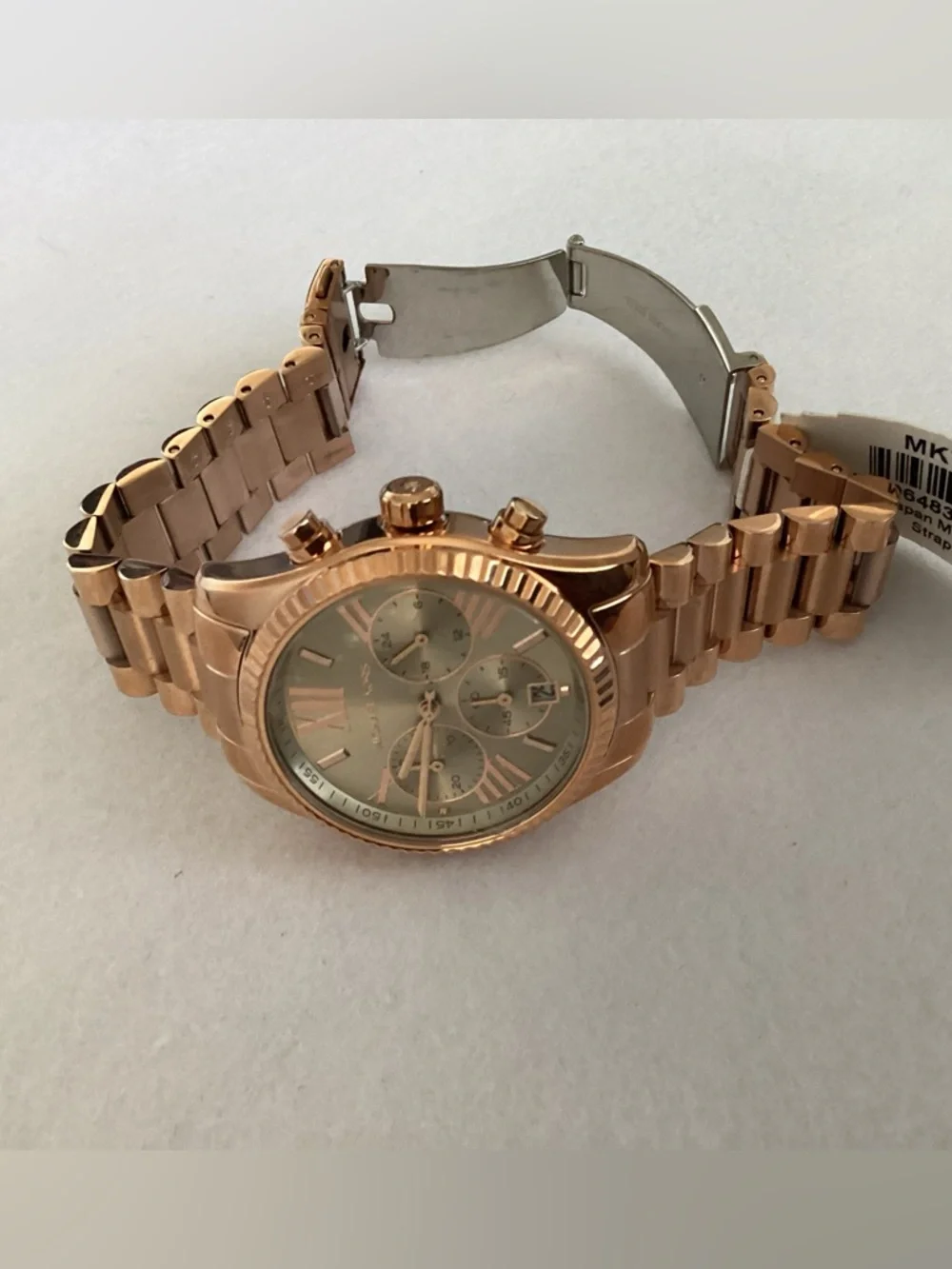 Michael Kors Lexington Chronograph Rose GoldTone Stainless Steel Bracelet Watch - Picture 10 of 13
